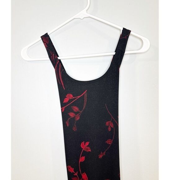 Vintage 90s byer black and red floral maxi dress - Picture 2 of 4